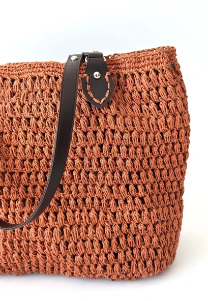Loty Turuncu Örgü Çanta - Resim 3