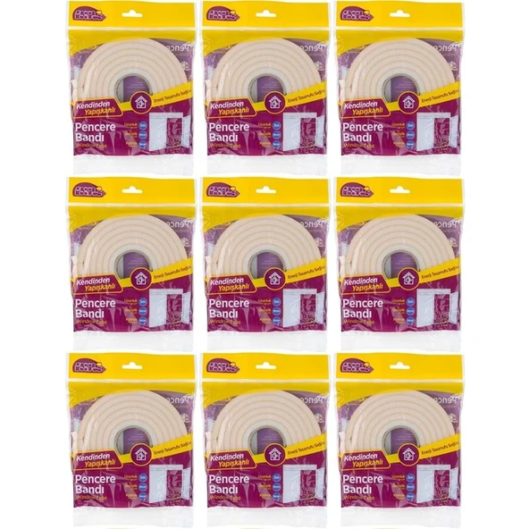 GreenLeaves Süngerli Pencere Bandı 5 Metre (9 Lu Set) ürün görseli 1