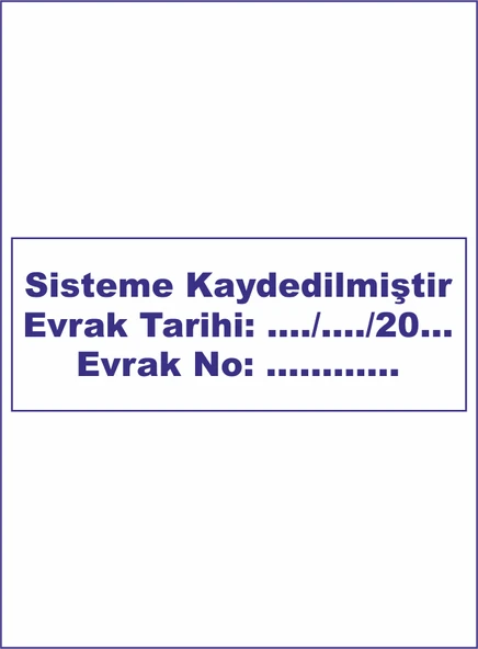 Sisteme Kaydedilmiştir Kaşesi, 912 (19mmx51mm) Mavi Keçeli Otomatik Kaşe - Resim 2