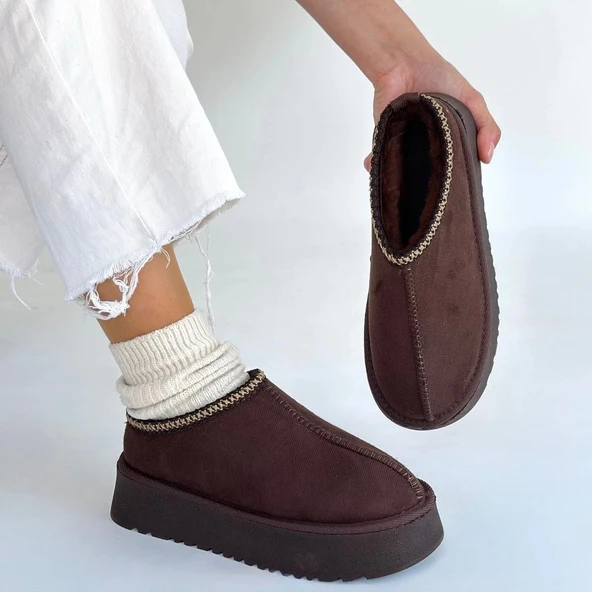 Foyk Kahverengi Süet Bot - Resim 4