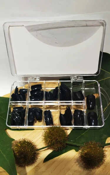 Monalisa Home Siyah Renk Lüks Gösterişli Kare Takma Tırnak ürün görseli 1