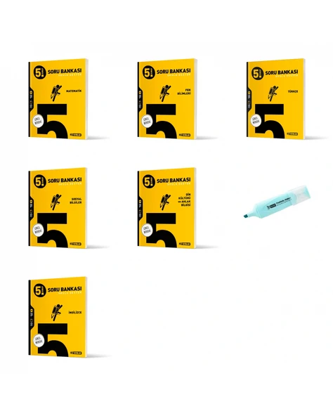 5.Sınıf Matematik Fen Türkçe Sosyal Din İngilizce Soru Bankası (Yeni Müfredat) ürün görseli 1