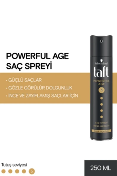 Taft Powerful Age Saç Spreyi 5 Numara Güçlü ve Dolgun Saçlar 250 Ml 2 Adet - 2