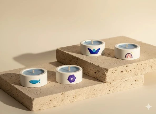 Lebron Okyanus Kokulu 10 GR 4'lü Doğal Soya Wax Tealıght Mum - 2