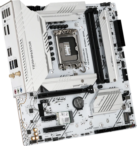 Maxsun Terminator B760M GKD5 ICE LGA1700 DDR5 7600 Mhz M.2 HDMI mAtx Intel Anakart Beyaz - 4