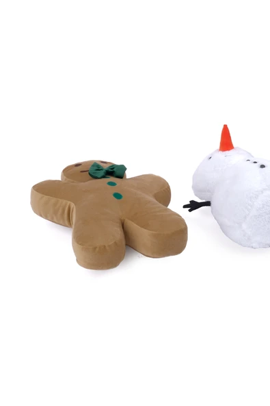 3’lü Peluş Set – Kardan Adam, Kurabiye Adam ve Çam Ağacı Hediyelik Dekoratif Oyuncak - 6