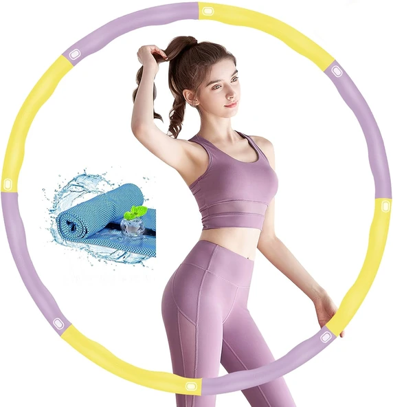 Egzersiz Çemberi 8 Parçalı Ayarlanabilir Ağırlıklı 1KG 72/85/95 cm Bel Bölgesi Spor Aleti