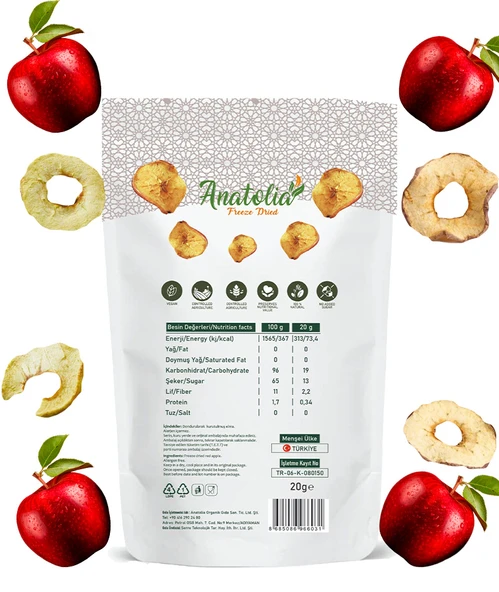 Anatolia Freeze Dried-Dondurularak Kurutulmuş Elma-Freeze Dried Apple - Resim 2