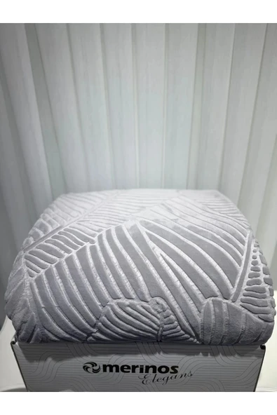 Merinos  Elegans Çift Kişilik Battaniye - Gri - 2