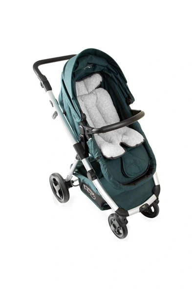 Babyjem Puset ve Mama Sandalyesi Minderi Gri Çiçek - Resim 5