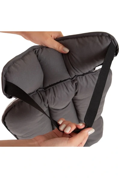 Babyjem Puset ve Mama Sandalyesi Minderi Gri Çiçek - Resim 4