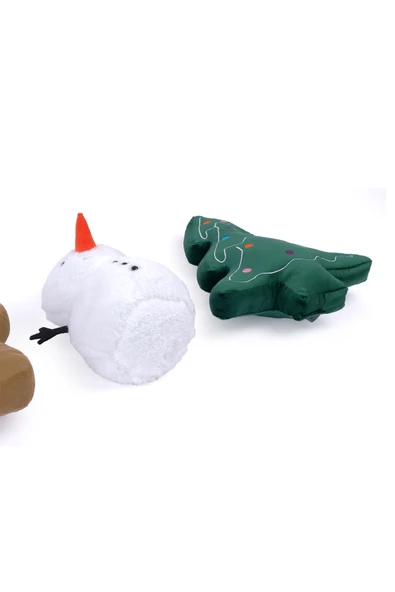 3’lü Peluş Set – Kardan Adam, Kurabiye Adam ve Çam Ağacı Hediyelik Dekoratif Oyuncak - 7