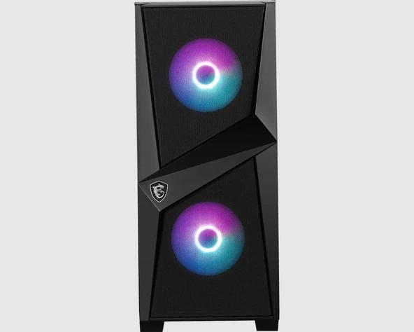 MSI Mag Forge 100R Temperli Cam 2 x 120 MM ARGB Fanlı ATX Oyuncu Bilgisayar Kasası Siyah - 4