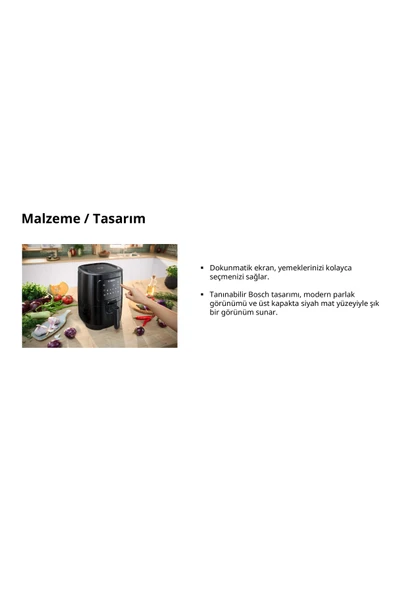 Bosch MAF240B0 Siyah Air Fryer Sıcak Hava Fritözü - 5