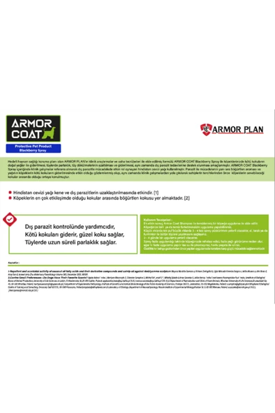 ARMOR COAT Köpek Bakım Spreyi Böğürtlen Kokulu 75 ml - 3