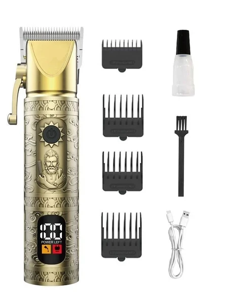 WA-2956 Profesyonel Şarjlı Saç,Sakal,Ense,Vücut Traş Kesme Makinesi / Ergonomik Tasarım, Uzun Pil Ömrü, LED Ekran