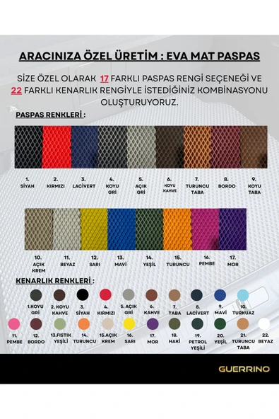 Guerrino VOLKSWAGEN-JETTA-(2011-2018) İÇİN EVA İÇ PASPAS TAKIMI (METAL TOPUKLUK DAHİL) - Resim 7