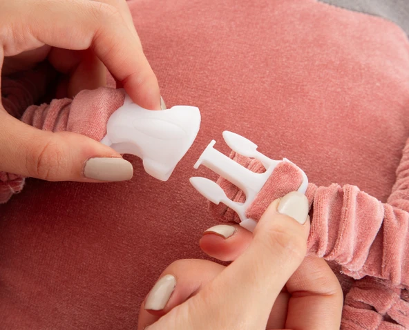 Babyjem Bebek Melek Kanadı Koruma Yastığı Pembe Kadife - Resim 4