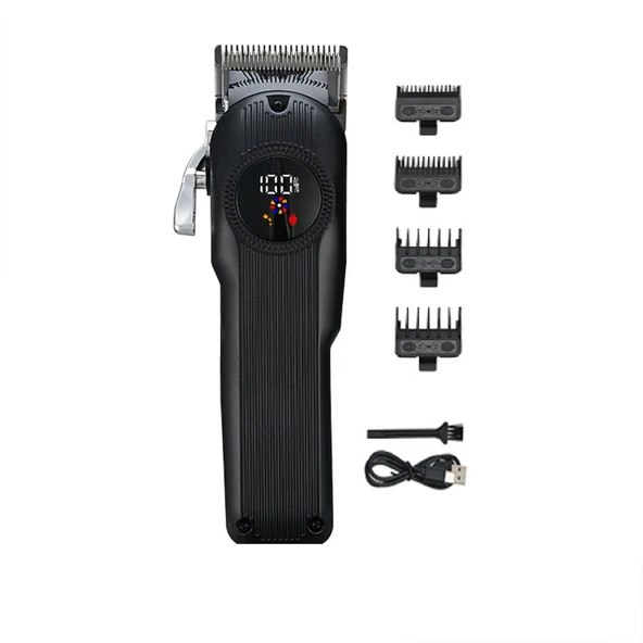 WA-0192 Profesyonel Şarjlı Saç,Sakal,Ense,Vücut Traş Kesme Makinesi / Ergonomik Tasarım, Uzun Pil Ömrü, LED Ekran