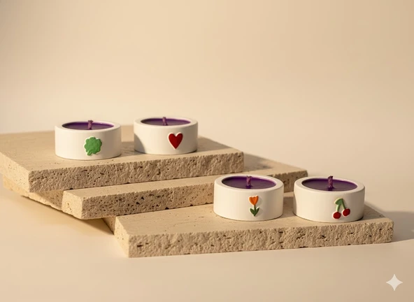 Lebron Böğürtlen Kokulu 10 GR 4'lüDoğal Soya Wax Tealıght Mum - 3