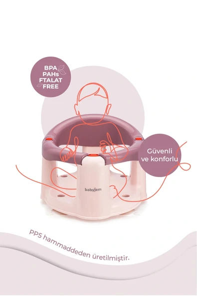 Babyjem Önden Açılır Banyo ve Mama Oturağı ve Minderi - 2 'Li Set Mürdüm - 2