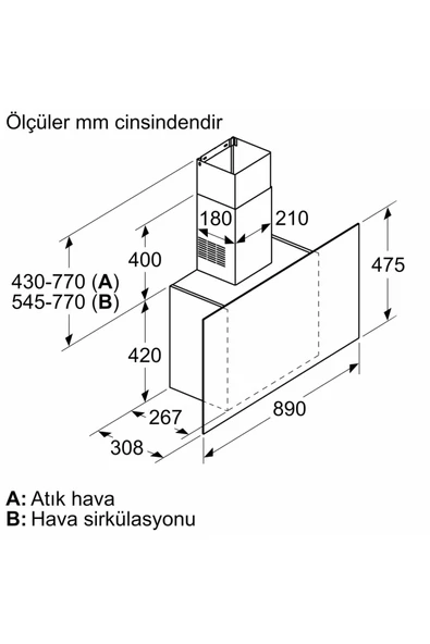 Bosch Dwf95aj20t Düz Beyaz Davlumbaz - 4