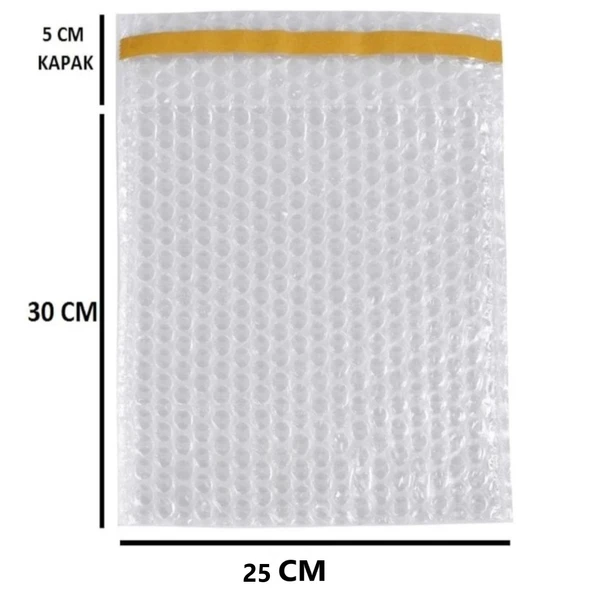 Balonlu Patpat Torba, Bantlı Baloncuklu Torba-Zarf 25Cm (En) X 30Cm (Boy) + 5Cm (Kapak) 100 Adet - Resim 2