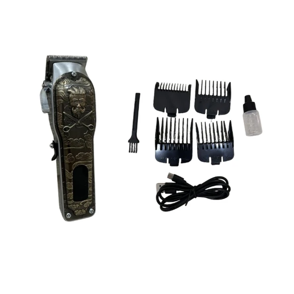 WA-053 Profesyonel Şarjlı Saç,Sakal,Ense,Vücut Traş Kesme Makinesi / Ergonomik Tasarım, Uzun Pil Ömrü, LED Ekran - 3