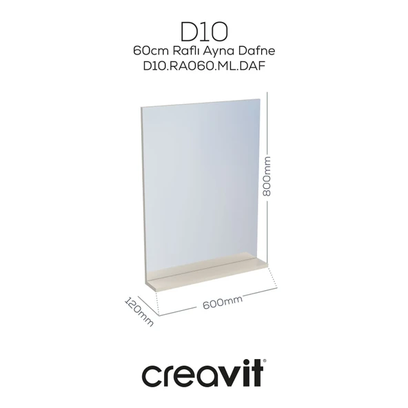 D10 60 cm Melamin Raflı Ayna Dafne ürün görseli 1