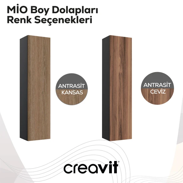 Mio Boy Dolabı 140 cm Antrasit-Kansas - Resim 4