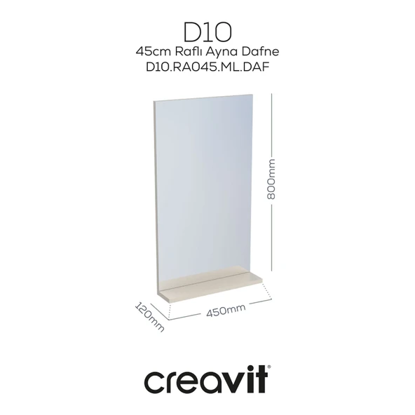 D10 45 cm Melamin Raflı Ayna Dafne ürün görseli 1