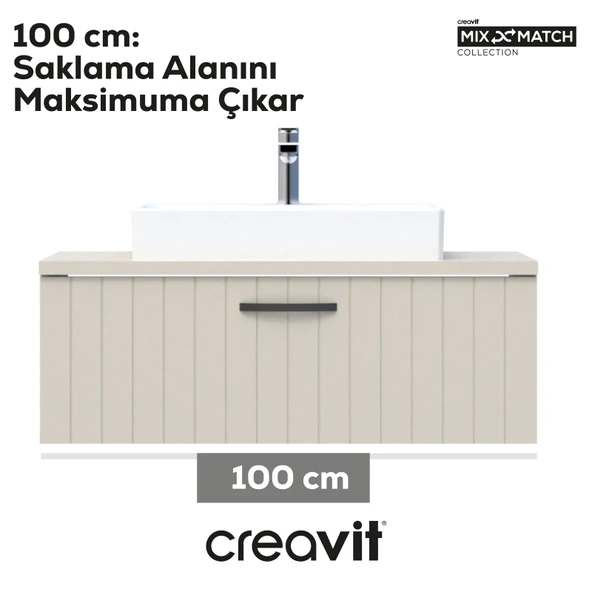 D10 Next Lavabo Dolabı Çekmeceli 100 cm Dafne Lake - Resim 2