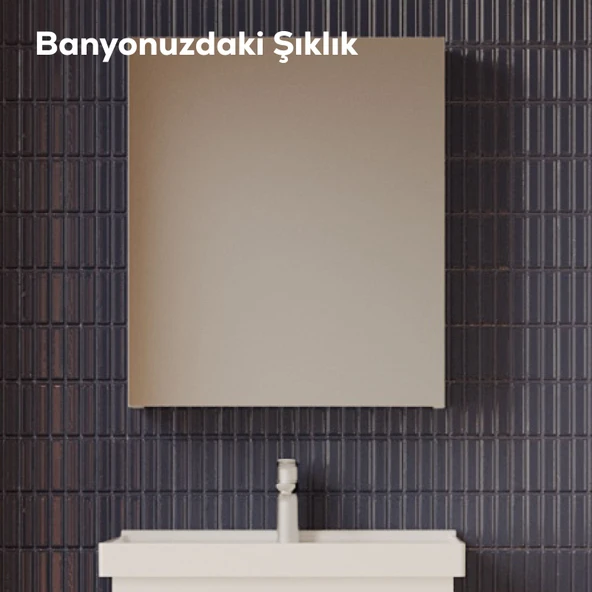 D20 60 Cm Beyaz Aynalı Dolap Melamin Gövde - 3