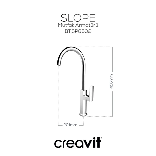 Slope Mutfak Armatürü Krom - Resim 2