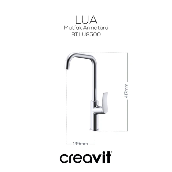 Lua Şelale Mutfak Armatürü Krom - Resim 2