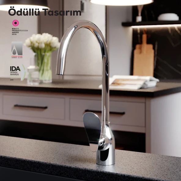 Foglia Mutfak Armatürü Krom - Resim 3