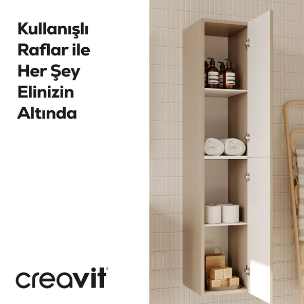 D20 30 Cm Sağa Açılır Boy Dolabı Dafne Melamin Kapak (Demonte) - Resim 4