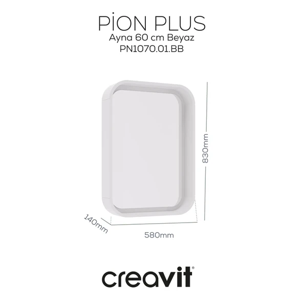 Pion Plus Ayna 60 cm Beyaz ürün görseli 1
