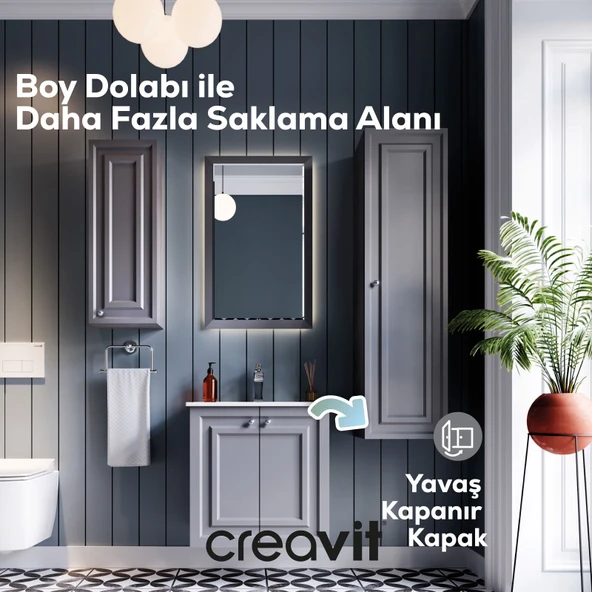 Kayra Boy Dolabı 130cm Mat Gri - Resim 2