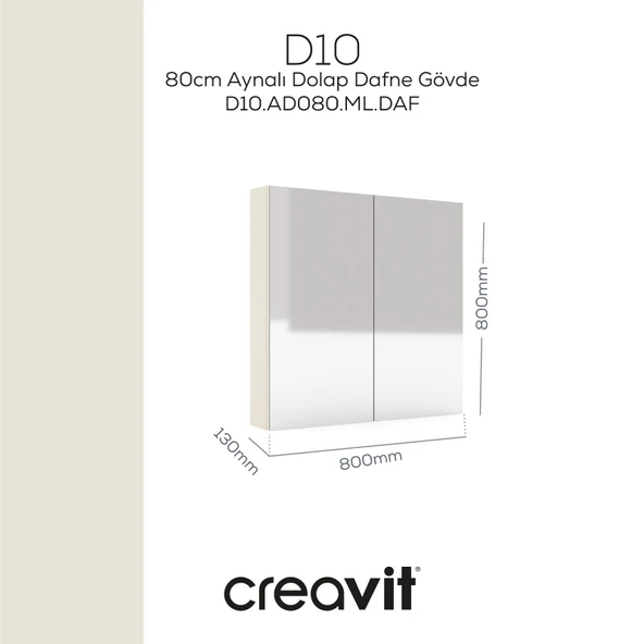 D20 80 Cm Dafne Aynalı Dolap Melamin Gövde