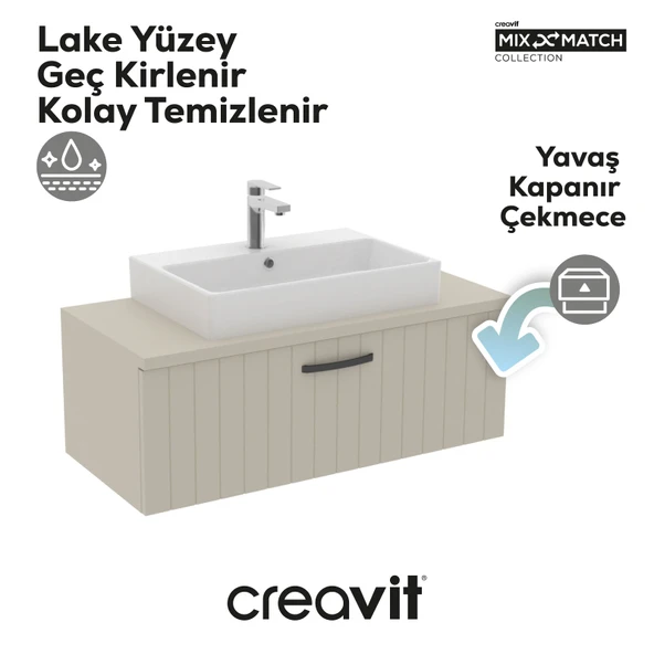 D10 Next Lavabo Dolabı Çekmeceli 100 cm Dafne Lake - Resim 3