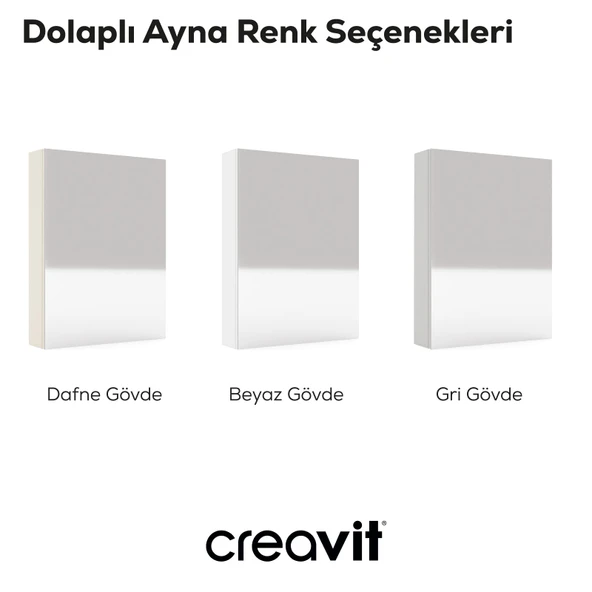 D20 60cm Melamin Aynalı Dolap Gri - 2