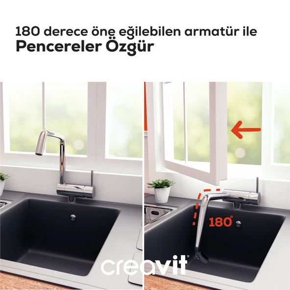 Mutfak Armatürü (Pencere Önü) Krom - Resim 3