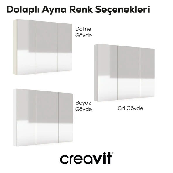 D20 100 cm Melamin Aynalı Dolap Gri - 2