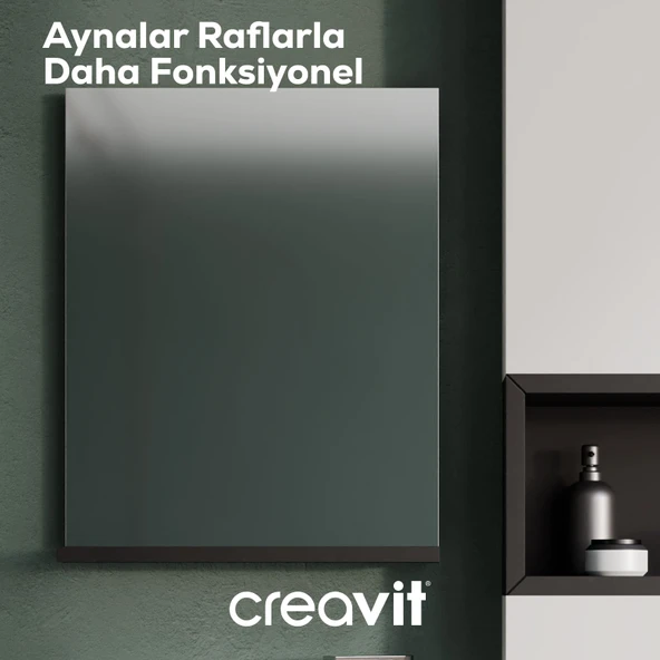 Elmas Ayna ve Etajer 45 cm Beyaz-Parlak Belly - Resim 2