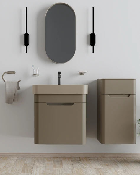 Colorit Oval Ayna 40x80 cm Cappuccino ürün görseli 1