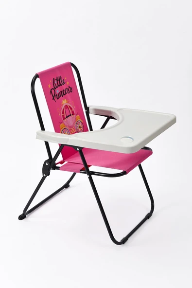 EXENT 2–6 Yaş, Katlanabilir Çocuk Sandalyesi ve Masası Tak-Çıkar Masa-Little Princess-PEMBE - Resim 3