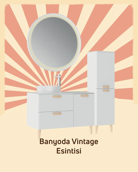 Patara Lavabo Dolabı 100cm Mat Beyaz - Resim 3