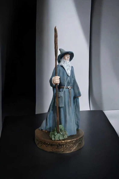 Gobo Yüzüklerin Efendisi Gandalf Karakteri Dekoratif Obje El Boyaması 18x9 cm - Resim 4