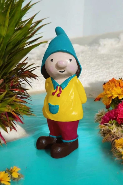 Gobo Dekoratif Bahçe ve Balkon Cüceleri Farklı Renklerde Seramik Tozu El Boyaması (24 x 10 cm) 1 Adet - Resim 3